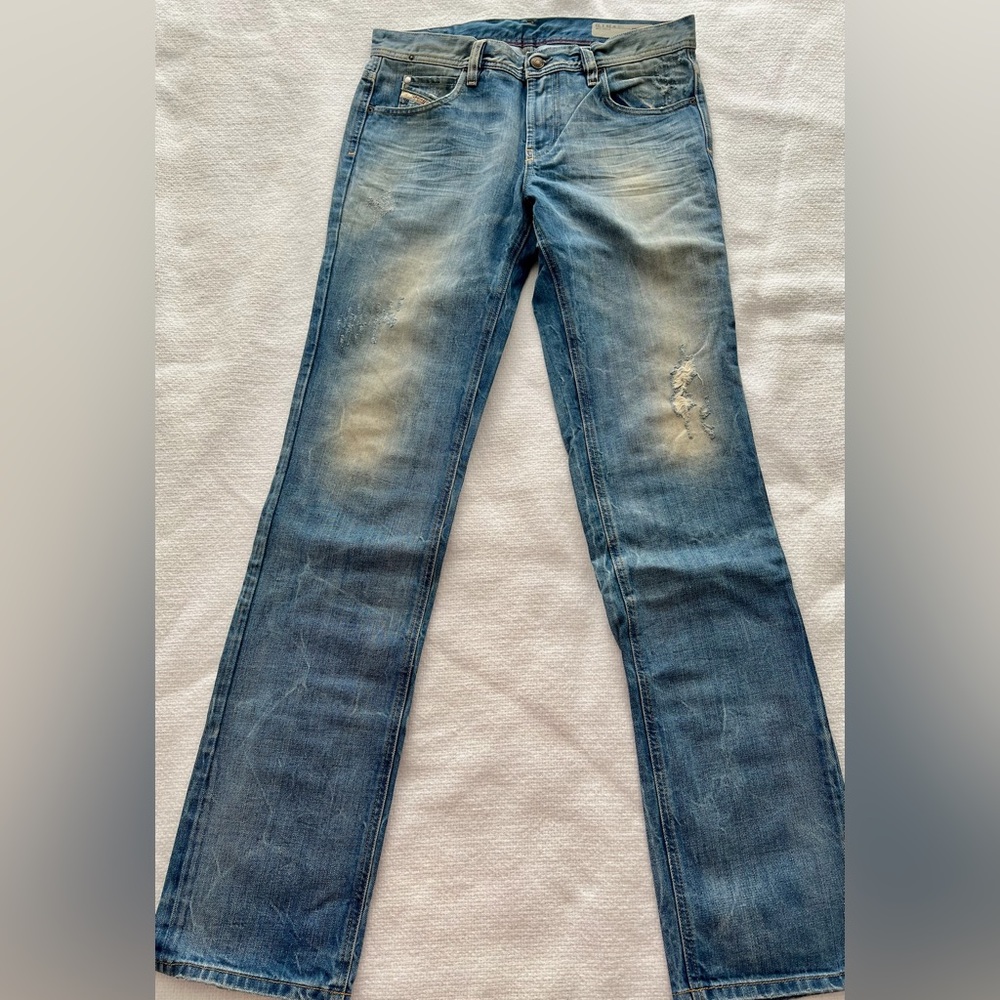 Womens Diesel Faithlegg jeans super slim skinny straight leg bleach wash denim